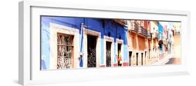 ¡Viva Mexico! Panoramic Collection - Facades of Colors in Guanajuato II-Philippe Hugonnard-Framed Photographic Print