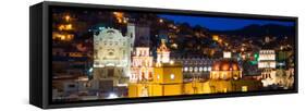 ¡Viva Mexico! Panoramic Collection - Guanajuato by Night-Philippe Hugonnard-Framed Stretched Canvas