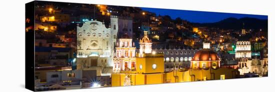 ¡Viva Mexico! Panoramic Collection - Guanajuato by Night-Philippe Hugonnard-Stretched Canvas