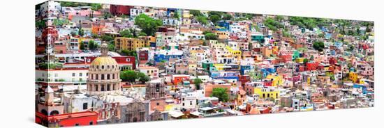 ¡Viva Mexico! Panoramic Collection - Guanajuato Colorful Cityscape III-Philippe Hugonnard-Stretched Canvas