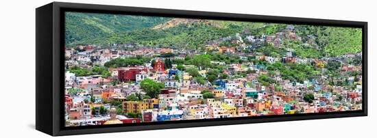 ¡Viva Mexico! Panoramic Collection - Guanajuato Colorful Cityscape IV-Philippe Hugonnard-Framed Stretched Canvas