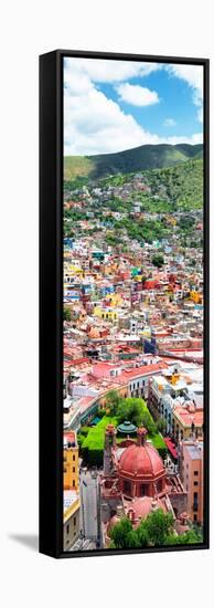 ¡Viva Mexico! Panoramic Collection - Guanajuato Colorful Cityscape VI-Philippe Hugonnard-Framed Stretched Canvas