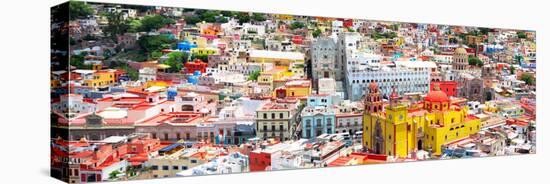 ¡Viva Mexico! Panoramic Collection - Guanajuato Colorful Cityscape-Philippe Hugonnard-Stretched Canvas