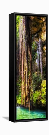 ¡Viva Mexico! Panoramic Collection - Hanging Roots of Ik-Kil Cenote V-Philippe Hugonnard-Framed Stretched Canvas