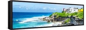 ¡Viva Mexico! Panoramic Collection - Isla Mujeres Coastline VI-Philippe Hugonnard-Framed Stretched Canvas