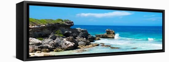 ¡Viva Mexico! Panoramic Collection - Isla Mujeres Coastline VII-Philippe Hugonnard-Framed Stretched Canvas