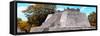 ¡Viva Mexico! Panoramic Collection - Maya Archaeological Site with Fall Colors - Campeche-Philippe Hugonnard-Framed Stretched Canvas