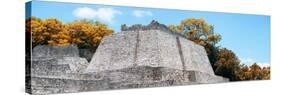 ¡Viva Mexico! Panoramic Collection - Maya Archaeological Site with Fall Colors - Edzna-Philippe Hugonnard-Stretched Canvas