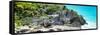 ¡Viva Mexico! Panoramic Collection - Mayan Archaeological Site with Iguana-Philippe Hugonnard-Framed Stretched Canvas
