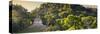 ¡Viva Mexico! Panoramic Collection - Mayan Ruins in Palenque at Sunrise-Philippe Hugonnard-Stretched Canvas