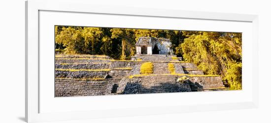 ¡Viva Mexico! Panoramic Collection - Mayan Ruins in Palenque with Fall Colors-Philippe Hugonnard-Framed Photographic Print