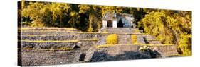 ¡Viva Mexico! Panoramic Collection - Mayan Ruins in Palenque with Fall Colors-Philippe Hugonnard-Stretched Canvas