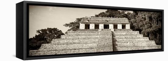 ¡Viva Mexico! Panoramic Collection - Mayan Temple of Inscriptions - Palenque IV-Philippe Hugonnard-Framed Stretched Canvas