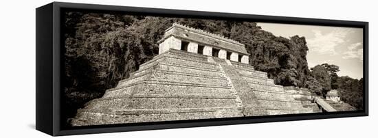 ¡Viva Mexico! Panoramic Collection - Mayan Temple of Inscriptions - Palenque VII-Philippe Hugonnard-Framed Stretched Canvas