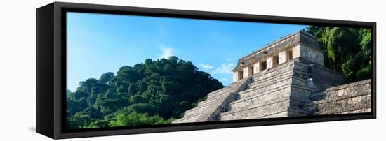 ¡Viva Mexico! Panoramic Collection - Mayan Temple of Inscriptions - Palenque-Philippe Hugonnard-Framed Stretched Canvas