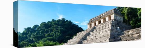 ¡Viva Mexico! Panoramic Collection - Mayan Temple of Inscriptions - Palenque-Philippe Hugonnard-Stretched Canvas