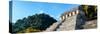 ¡Viva Mexico! Panoramic Collection - Mayan Temple of Inscriptions with Fall Colors-Philippe Hugonnard-Stretched Canvas