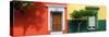 ¡Viva Mexico! Panoramic Collection - Mexican Colorful Facades-Philippe Hugonnard-Stretched Canvas