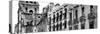 ¡Viva Mexico! Panoramic Collection - Mexico City B&W Facades-Philippe Hugonnard-Stretched Canvas