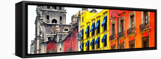 ¡Viva Mexico! Panoramic Collection - Mexico City Colorful Facades II-Philippe Hugonnard-Framed Stretched Canvas