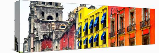¡Viva Mexico! Panoramic Collection - Mexico City Colorful Facades II-Philippe Hugonnard-Stretched Canvas