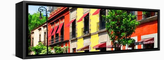 ¡Viva Mexico! Panoramic Collection - Mexico City Colorful Facades-Philippe Hugonnard-Framed Stretched Canvas