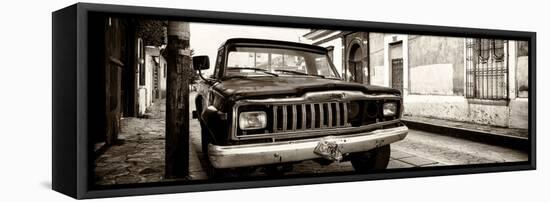 ¡Viva Mexico! Panoramic Collection - Old Jeep in San Cristobal de Las Casas III-Philippe Hugonnard-Framed Stretched Canvas