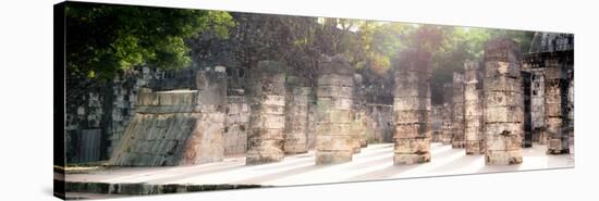 ¡Viva Mexico! Panoramic Collection - One Thousand Mayan Columns - Chichen Itza II-Philippe Hugonnard-Stretched Canvas