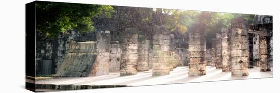 ¡Viva Mexico! Panoramic Collection - One Thousand Mayan Columns - Chichen Itza II-Philippe Hugonnard-Stretched Canvas