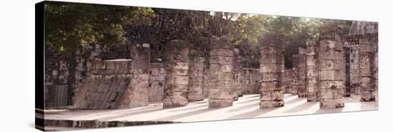 ¡Viva Mexico! Panoramic Collection - One Thousand Mayan Columns - Chichen Itza IV-Philippe Hugonnard-Stretched Canvas