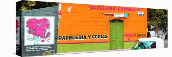¡Viva Mexico! Panoramic Collection - Orange Papeleria Estrella-Philippe Hugonnard-Stretched Canvas