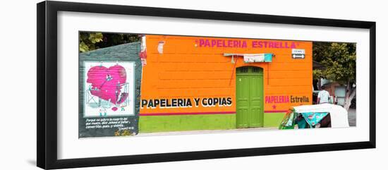 ¡Viva Mexico! Panoramic Collection - Orange Papeleria Estrella-Philippe Hugonnard-Framed Photographic Print