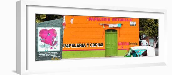 ¡Viva Mexico! Panoramic Collection - Orange Papeleria Estrella-Philippe Hugonnard-Framed Photographic Print