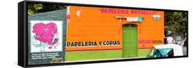 ¡Viva Mexico! Panoramic Collection - Orange Papeleria Estrella-Philippe Hugonnard-Framed Stretched Canvas