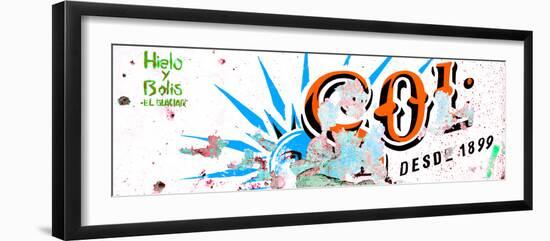 ¡Viva Mexico! Panoramic Collection - Orange SOL Sign Street Wall-Philippe Hugonnard-Framed Photographic Print