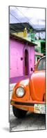 ¡Viva Mexico! Panoramic Collection - Orange VW Beetle Car and Colorful Houses-Philippe Hugonnard-Mounted Photographic Print