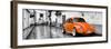 ¡Viva Mexico! Panoramic Collection - Orange VW Beetle Car in San Cristobal de Las Casas-Philippe Hugonnard-Framed Photographic Print