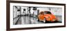 ¡Viva Mexico! Panoramic Collection - Orange VW Beetle Car in San Cristobal de Las Casas-Philippe Hugonnard-Framed Photographic Print