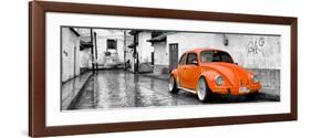 ¡Viva Mexico! Panoramic Collection - Orange VW Beetle Car in San Cristobal de Las Casas-Philippe Hugonnard-Framed Photographic Print