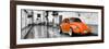 ¡Viva Mexico! Panoramic Collection - Orange VW Beetle Car in San Cristobal de Las Casas-Philippe Hugonnard-Framed Photographic Print