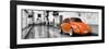 ¡Viva Mexico! Panoramic Collection - Orange VW Beetle Car in San Cristobal de Las Casas-Philippe Hugonnard-Framed Photographic Print