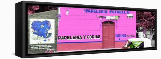 ¡Viva Mexico! Panoramic Collection - Pink Papeleria Estrella-Philippe Hugonnard-Framed Stretched Canvas