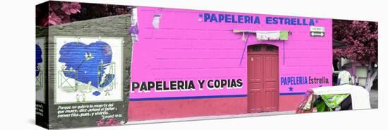 ¡Viva Mexico! Panoramic Collection - Pink Papeleria Estrella-Philippe Hugonnard-Stretched Canvas