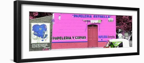 ¡Viva Mexico! Panoramic Collection - Pink Papeleria Estrella-Philippe Hugonnard-Framed Photographic Print