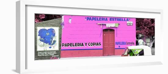 ¡Viva Mexico! Panoramic Collection - Pink Papeleria Estrella-Philippe Hugonnard-Framed Photographic Print