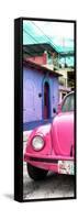 ¡Viva Mexico! Panoramic Collection - Pink VW Beetle Car and Colorful Houses-Philippe Hugonnard-Framed Stretched Canvas