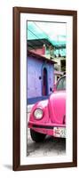 ¡Viva Mexico! Panoramic Collection - Pink VW Beetle Car and Colorful Houses-Philippe Hugonnard-Framed Photographic Print