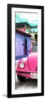 ¡Viva Mexico! Panoramic Collection - Pink VW Beetle Car and Colorful Houses-Philippe Hugonnard-Framed Photographic Print