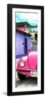 ¡Viva Mexico! Panoramic Collection - Pink VW Beetle Car and Colorful Houses-Philippe Hugonnard-Framed Photographic Print