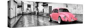 ¡Viva Mexico! Panoramic Collection - Pink VW Beetle Car in San Cristobal de Las Casas-Philippe Hugonnard-Stretched Canvas